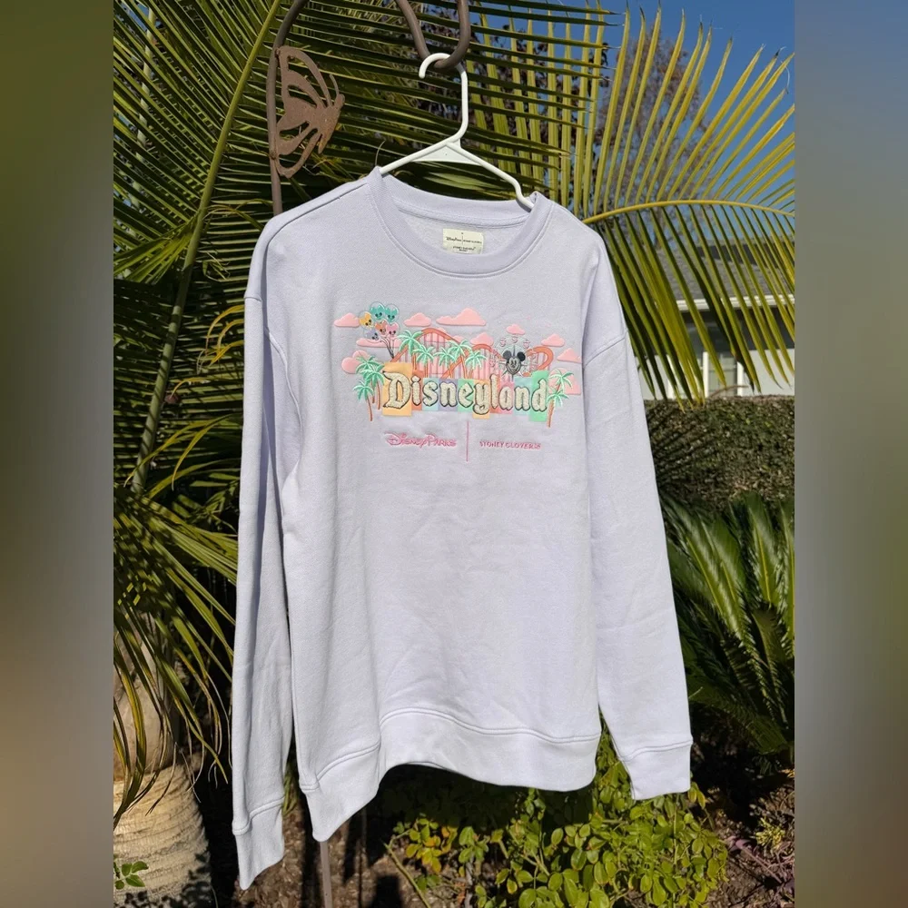 Disney Parks x Stoney Clover Lane Disneyland Sweatshirt Lavender Mickey Mouse - Picture 1 of 5